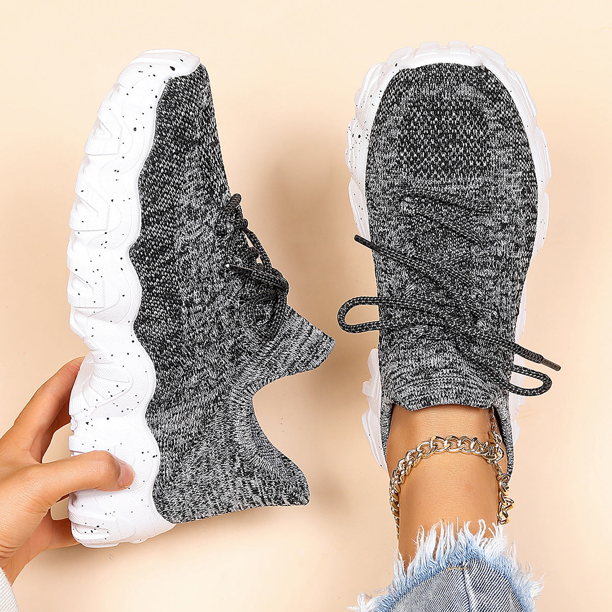Womens Breathable Slip On Sports Shoes