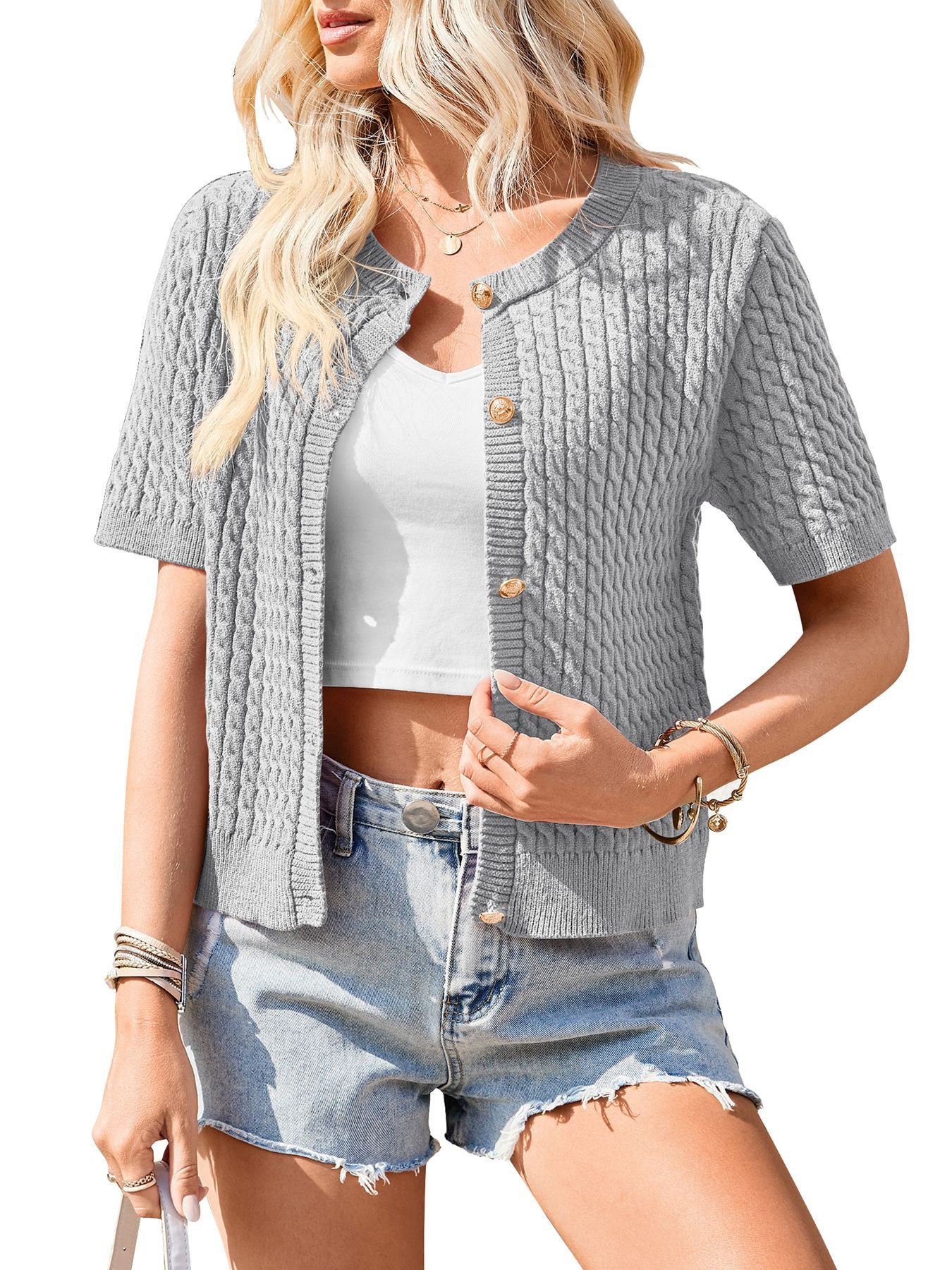 Womens Button Front Cardigan