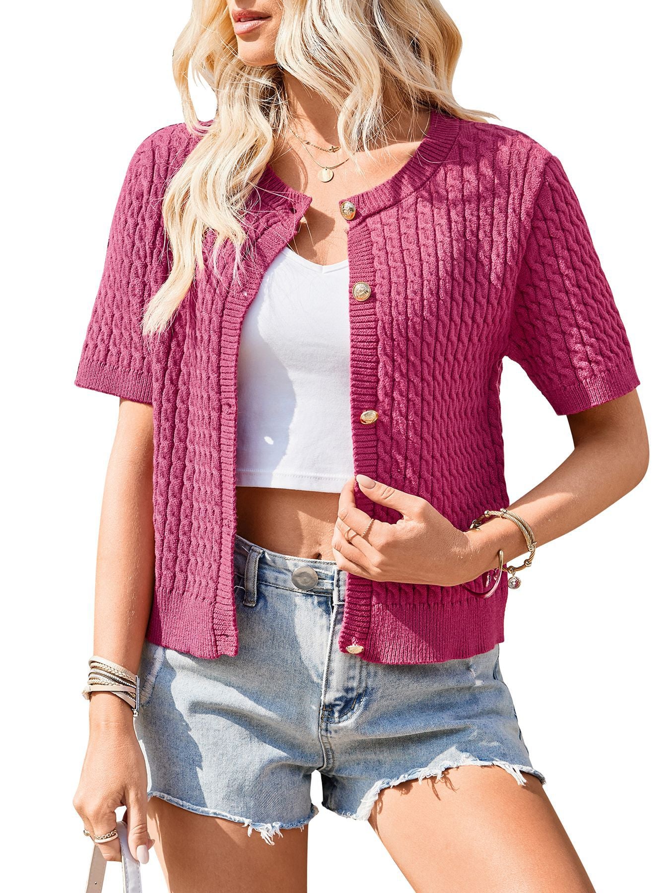 Womens Button Front Cardigan
