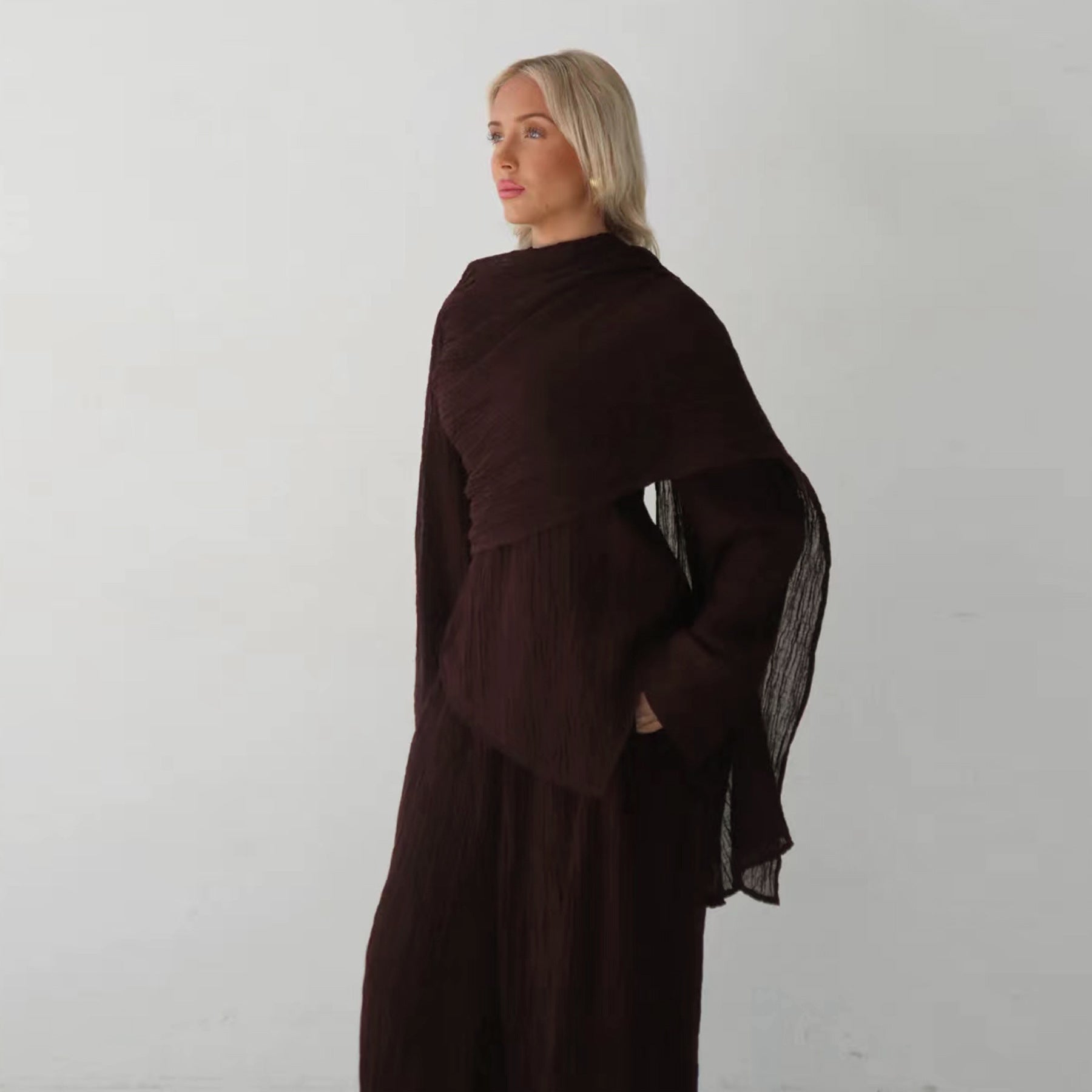 Womens Buttoned Cardigan and Pants Set