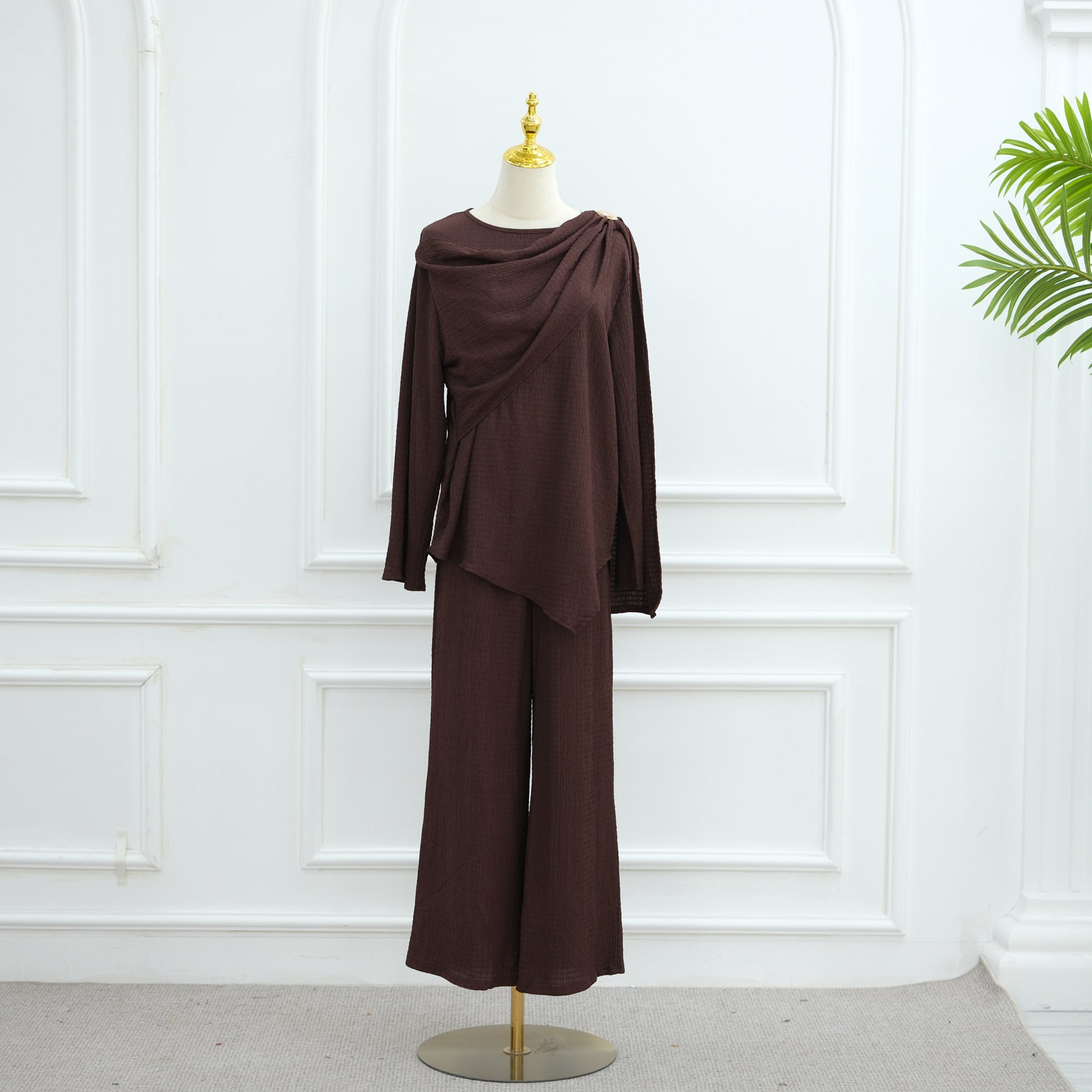 Womens Buttoned Cardigan and Pants Set