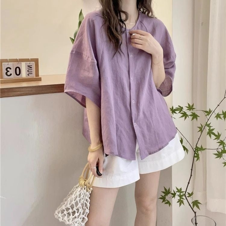 Womens Casual Batwing Sleeve Shirt