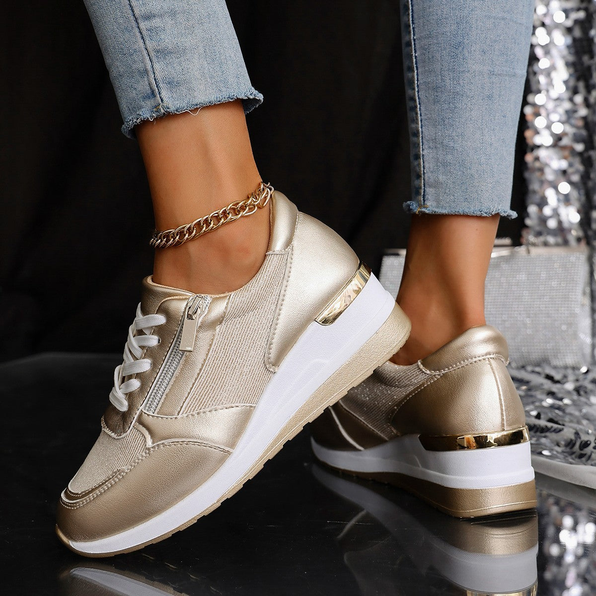 Womens Casual Lace-Up Shoes