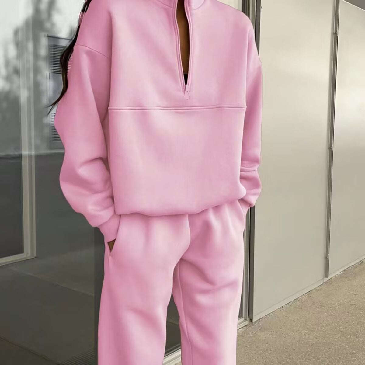 Womens Casual Long Sleeve Sweatshirt and Pants Set