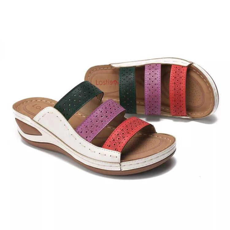 Womens Casual Slip-On Wedge Heel Sandals