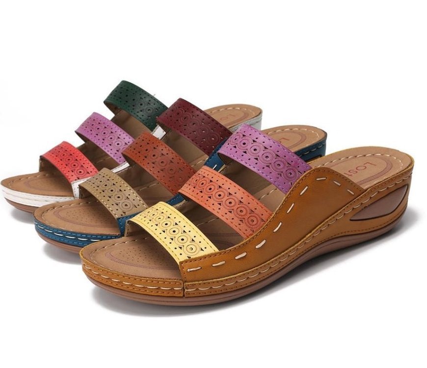Womens Casual Slip-On Wedge Heel Sandals