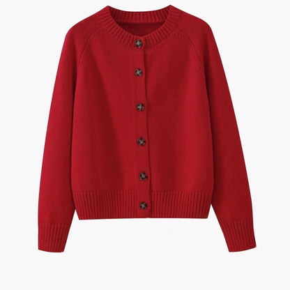 Womens Chenille Button Cardigan