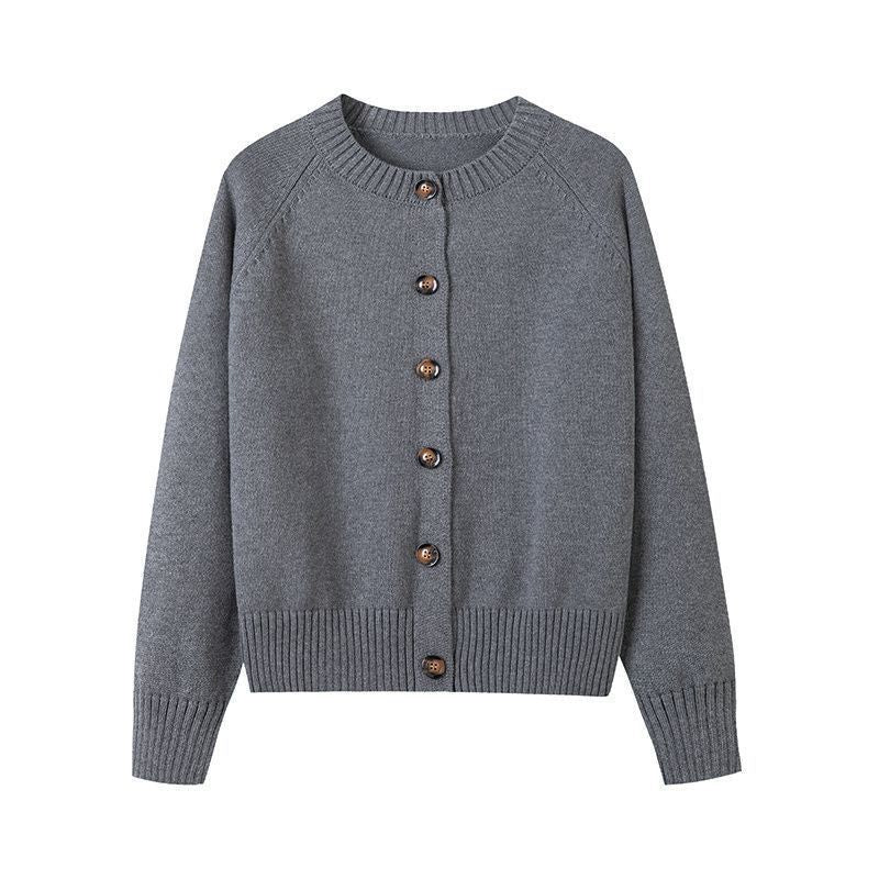 Womens Chenille Button Cardigan