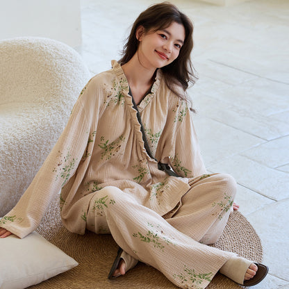 Womens Cloud Cotton Kimono Pajama Set