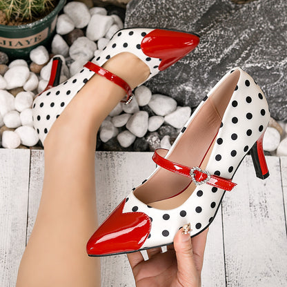 Womens Color Block Slip On High Heels
