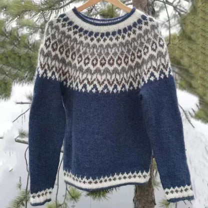 Womens Colorblock Pullover Sweater