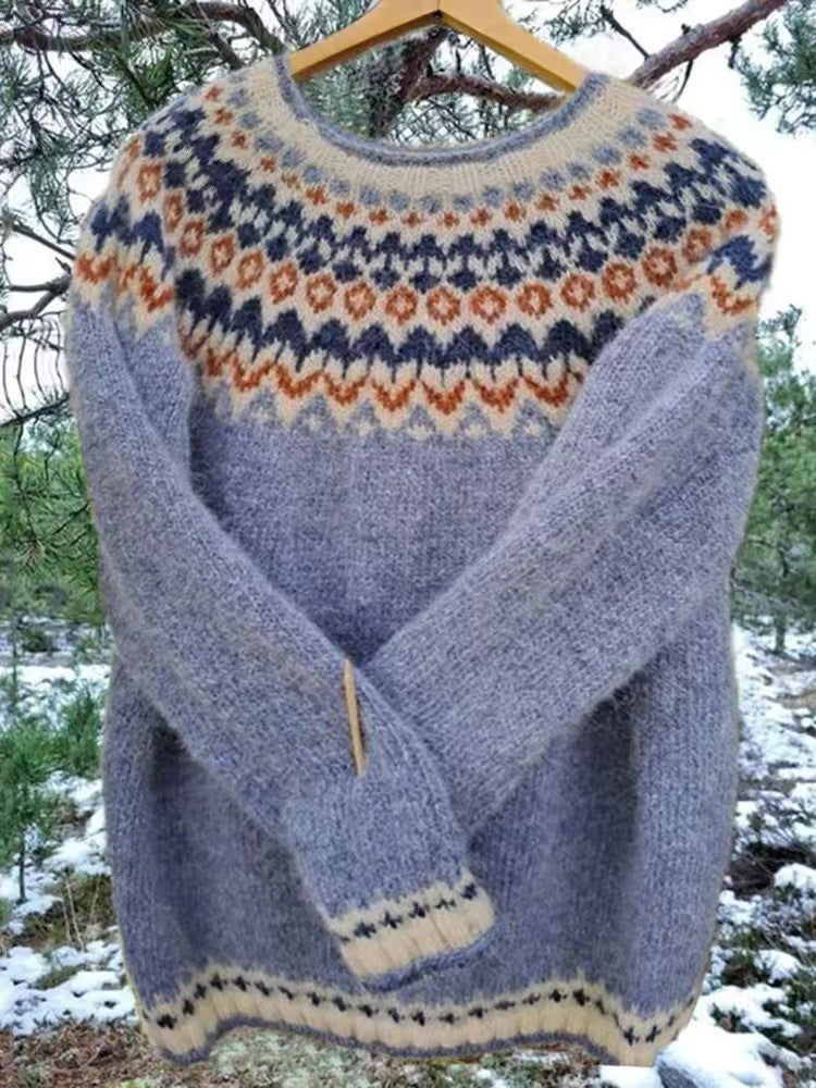 Womens Colorblock Pullover Sweater