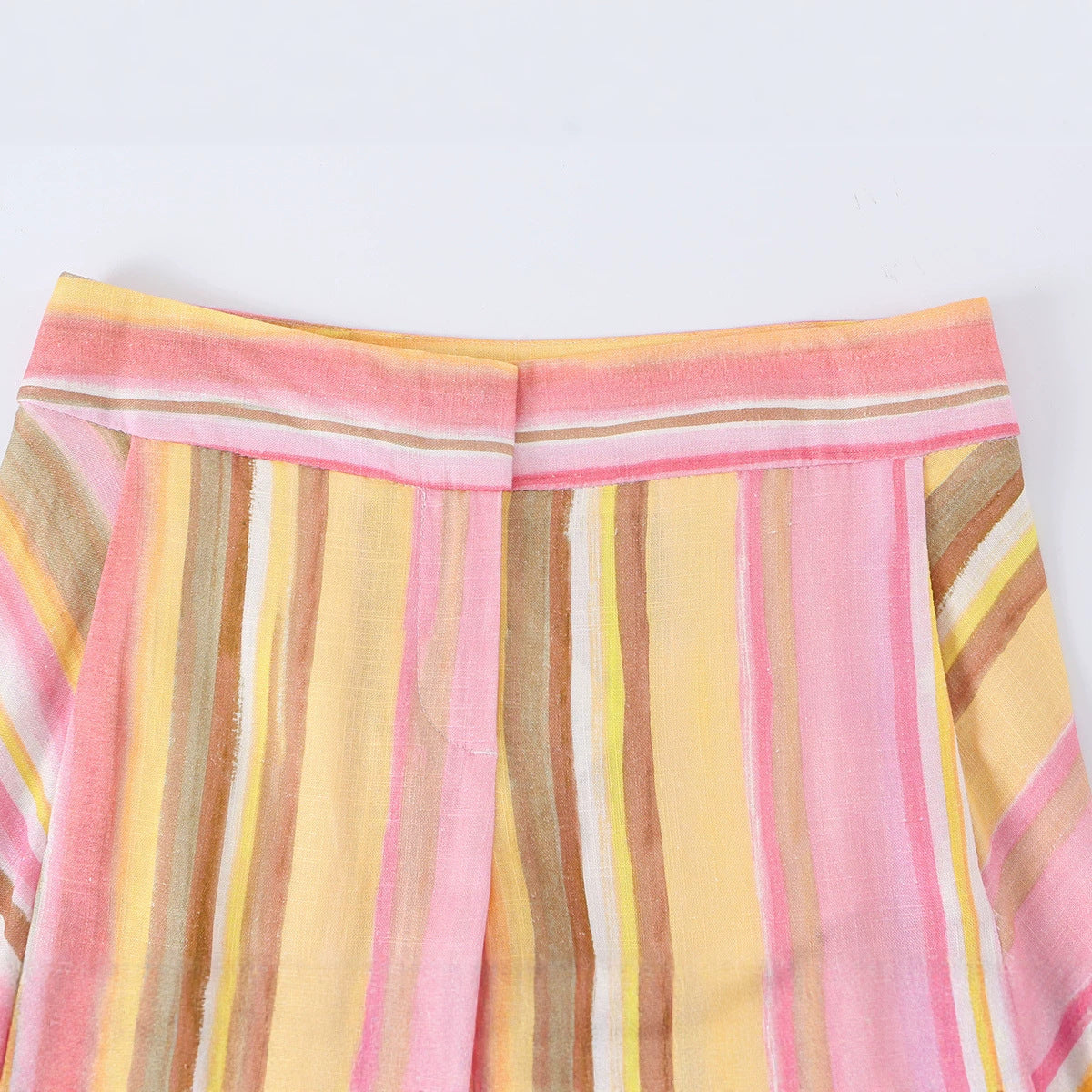 Womens Colorful Striped Wide Leg Pants