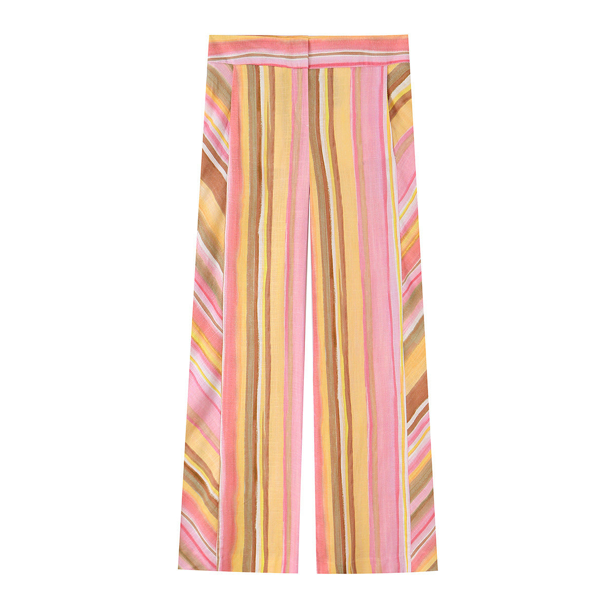 Womens Colorful Striped Wide Leg Pants