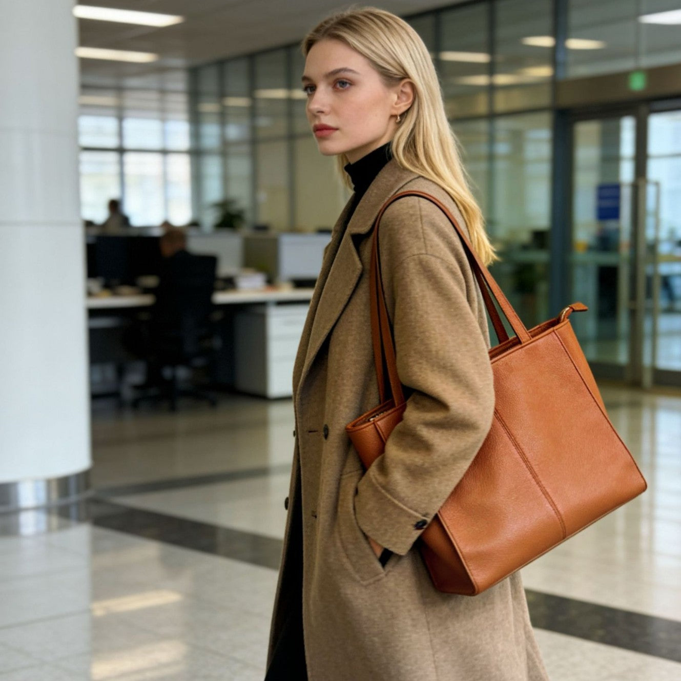 Womens Commuter Tote Bag with Laptop Compartment