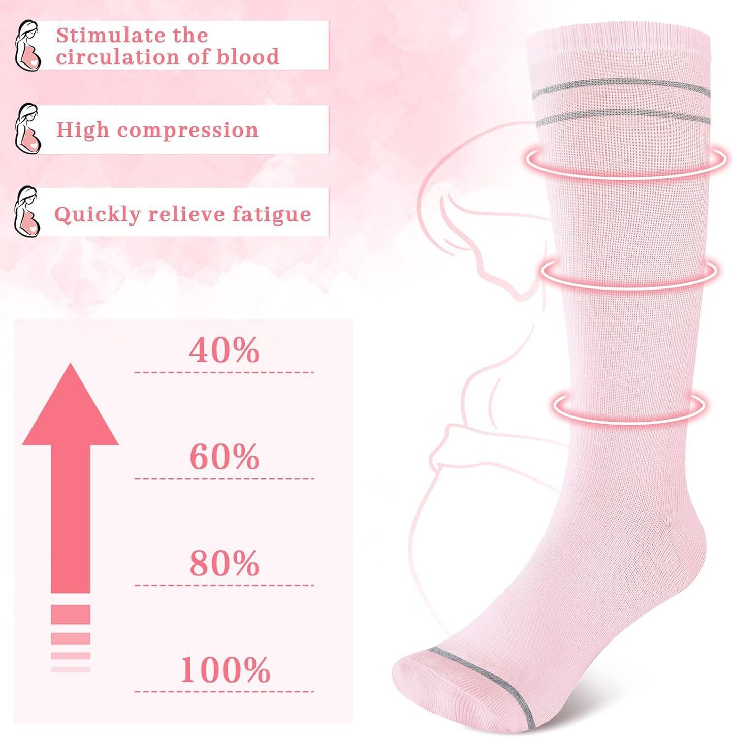 Womens Compression Socks Mid Calf Support