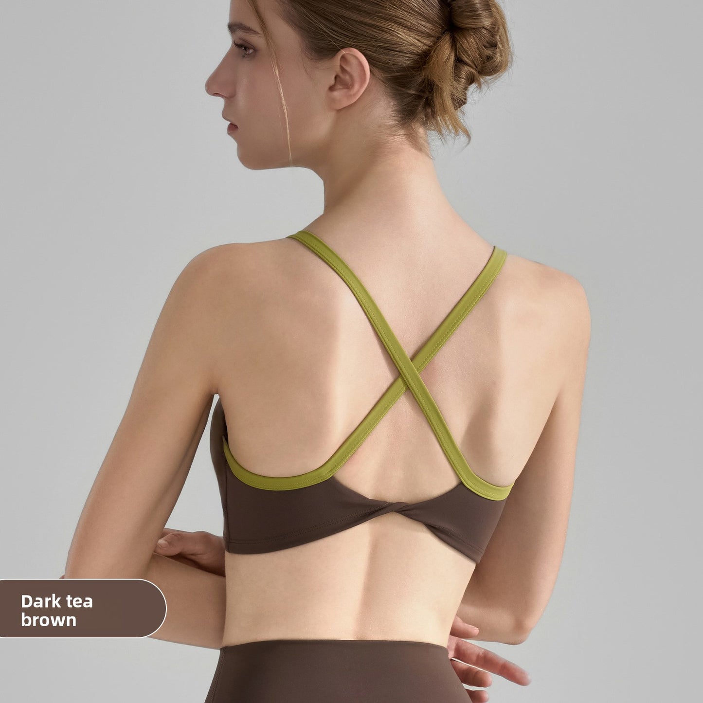 Womens Contrast Stitch Yoga Sports Bra