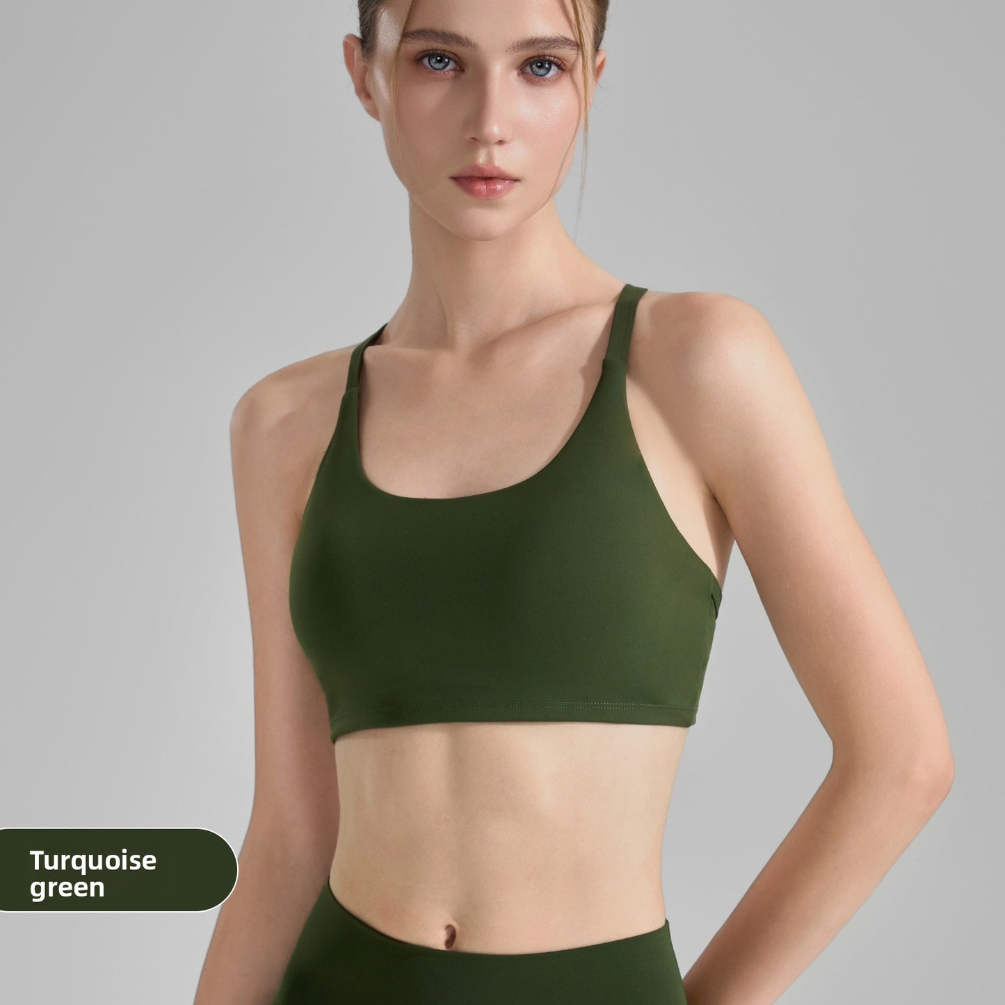 Womens Contrast Stitch Yoga Sports Bra