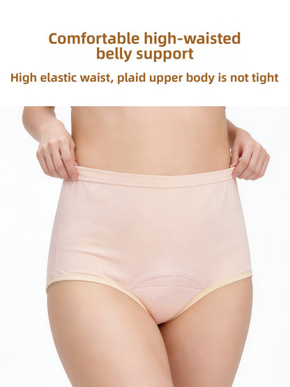 Womens Cotton Leak-Proof High-Waist Underwear