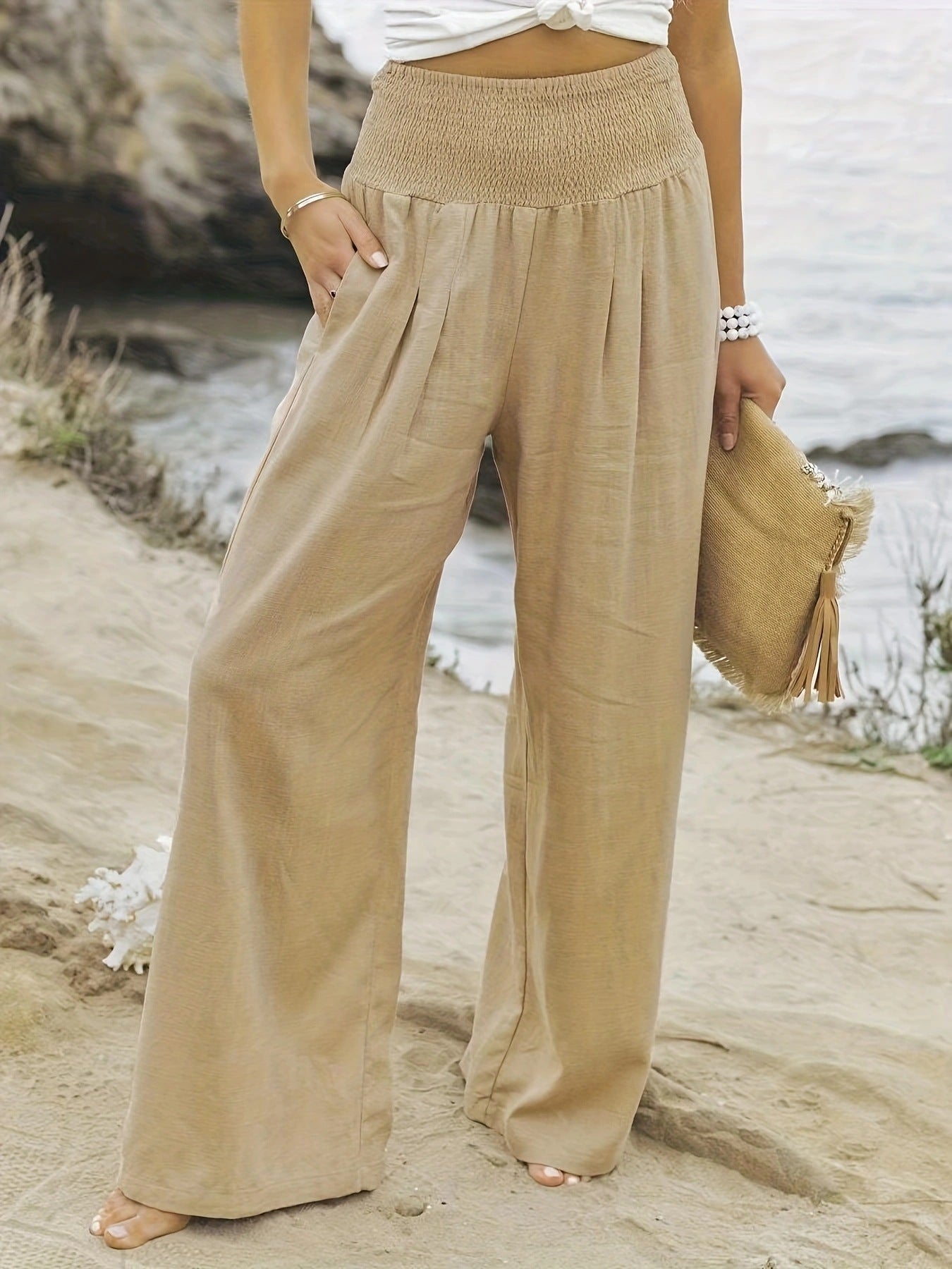 Womens Cotton Linen Casual Pants