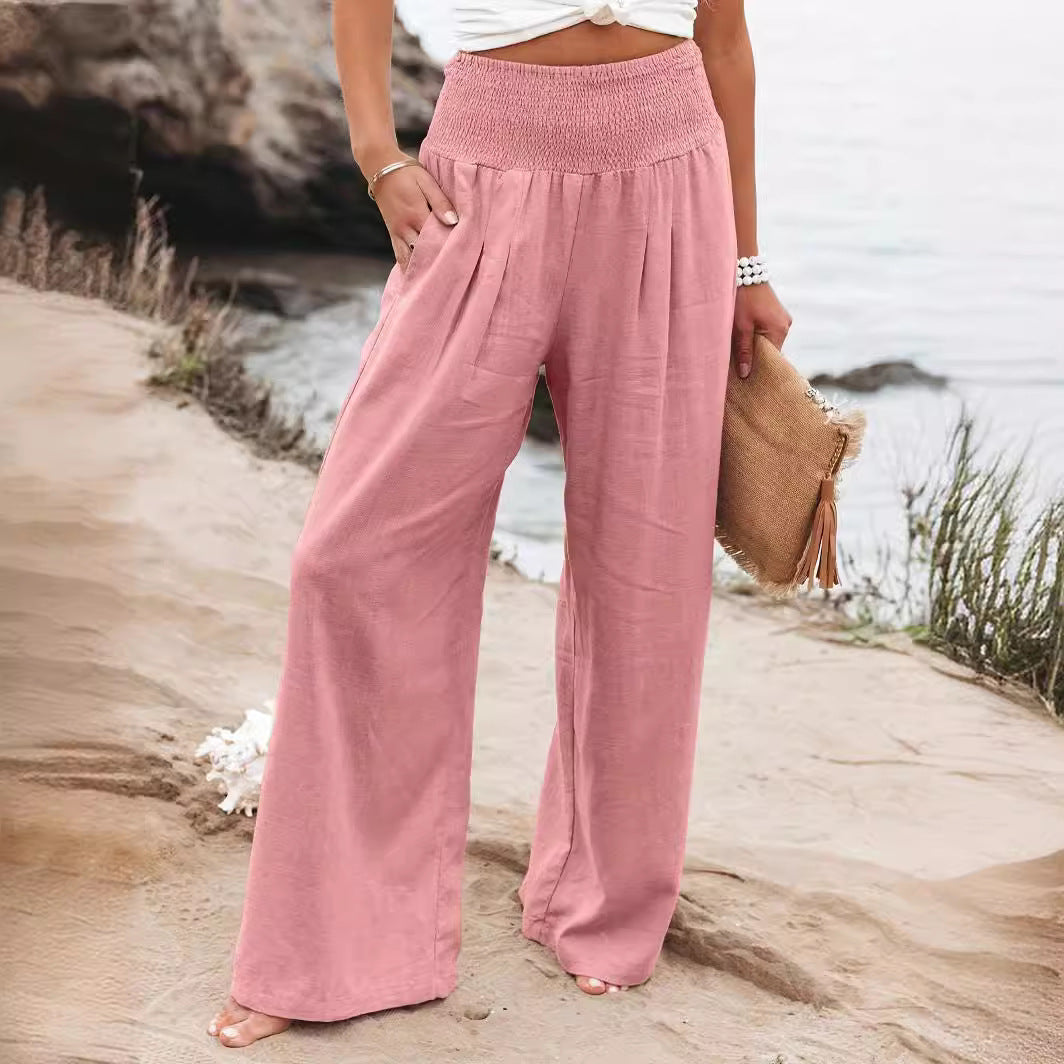 Womens Cotton Linen Casual Pants