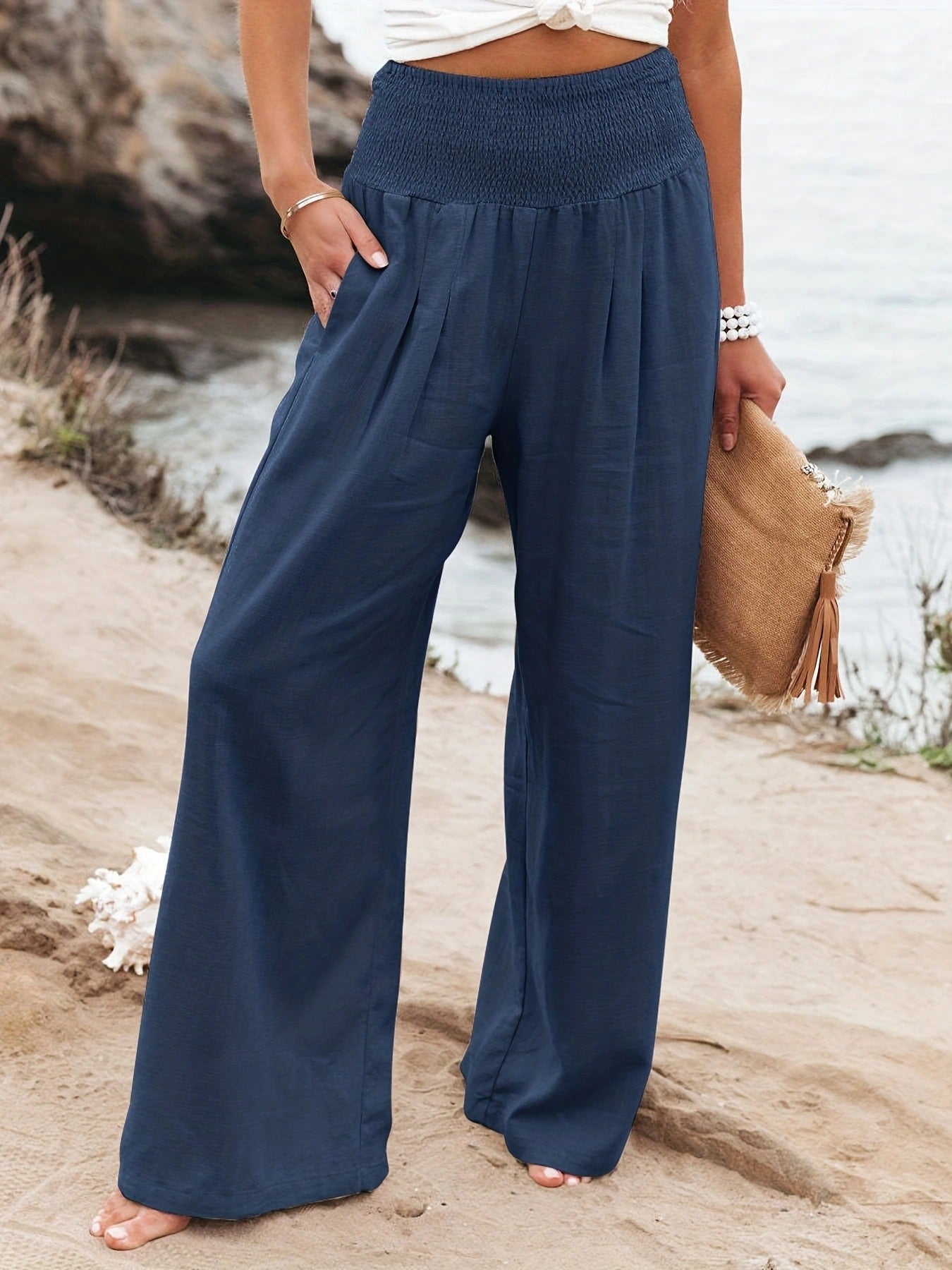 Womens Cotton Linen Casual Pants