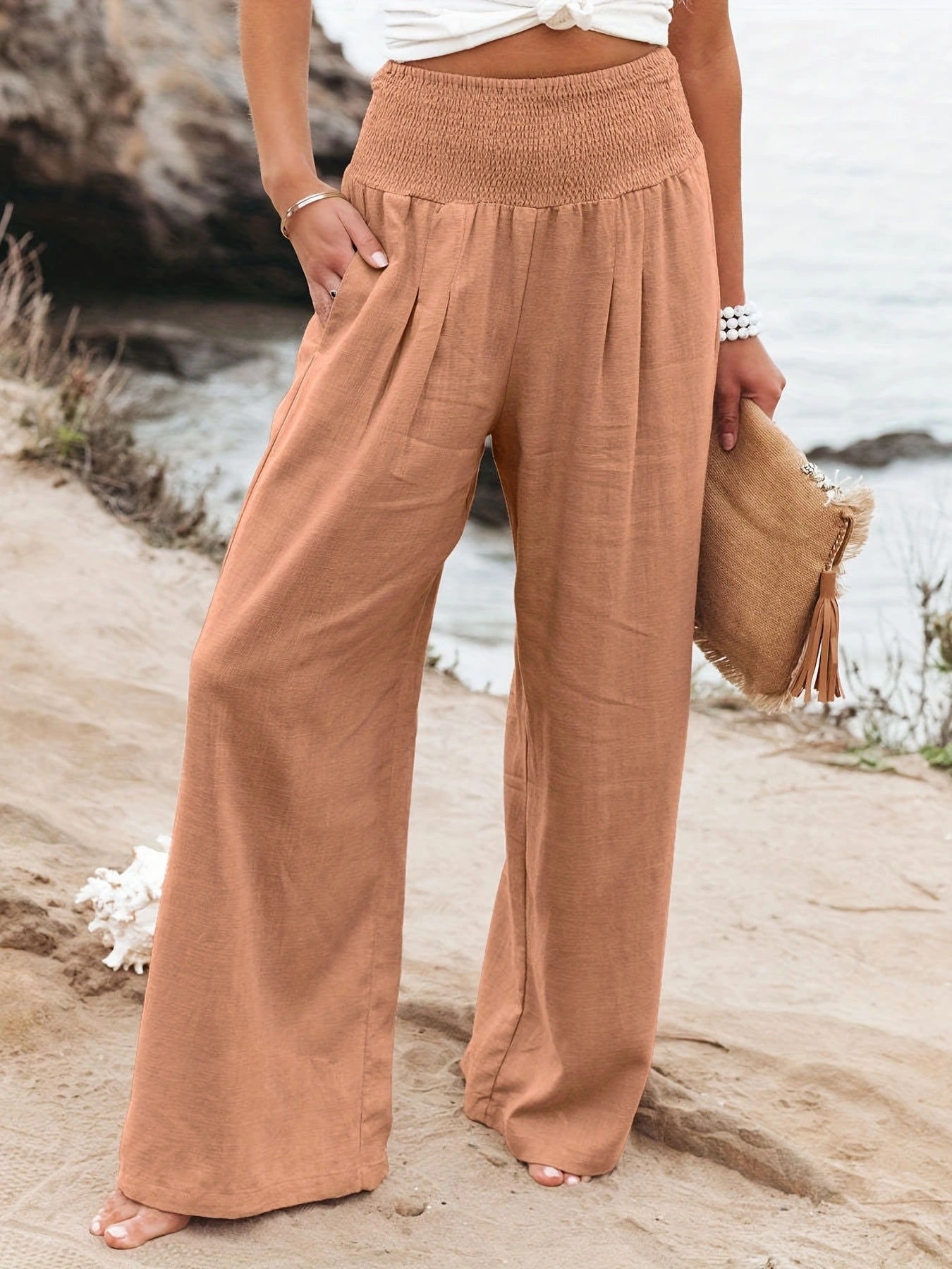 Womens Cotton Linen Casual Pants