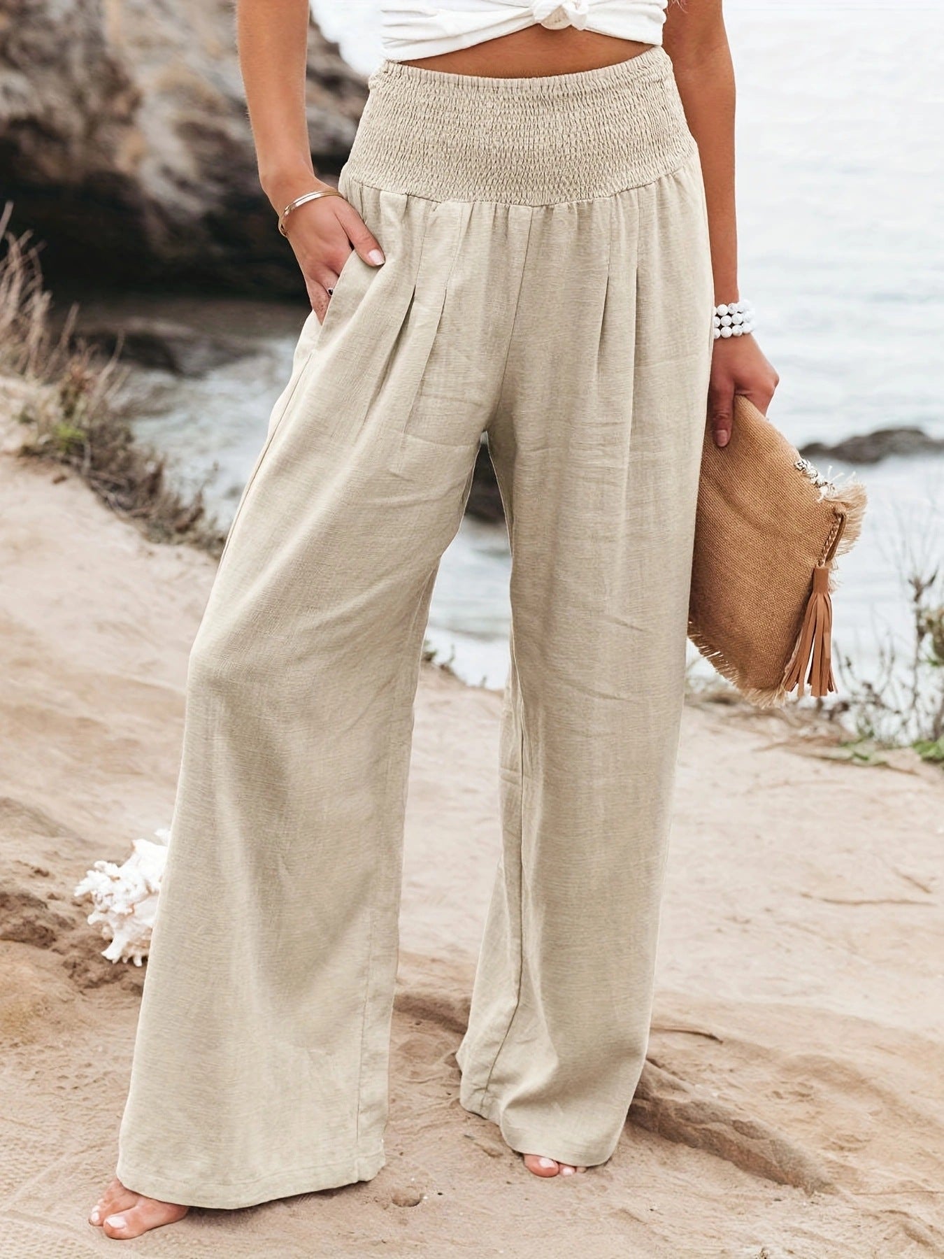Womens Cotton Linen Casual Pants