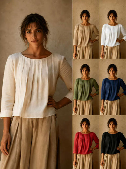Womens Cotton Linen Casual Shirt