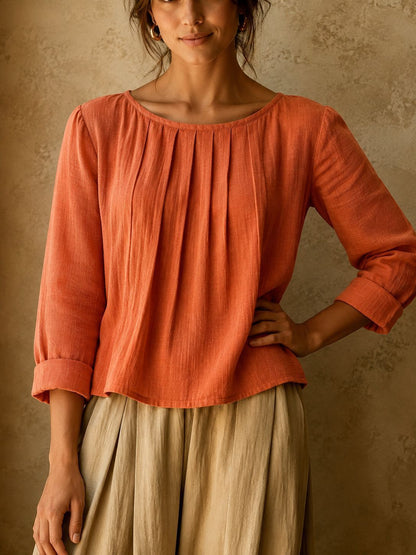 Womens Cotton Linen Casual Shirt