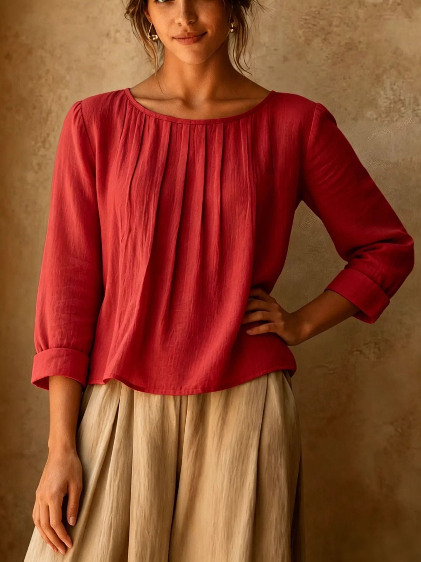 Womens Cotton Linen Casual Shirt