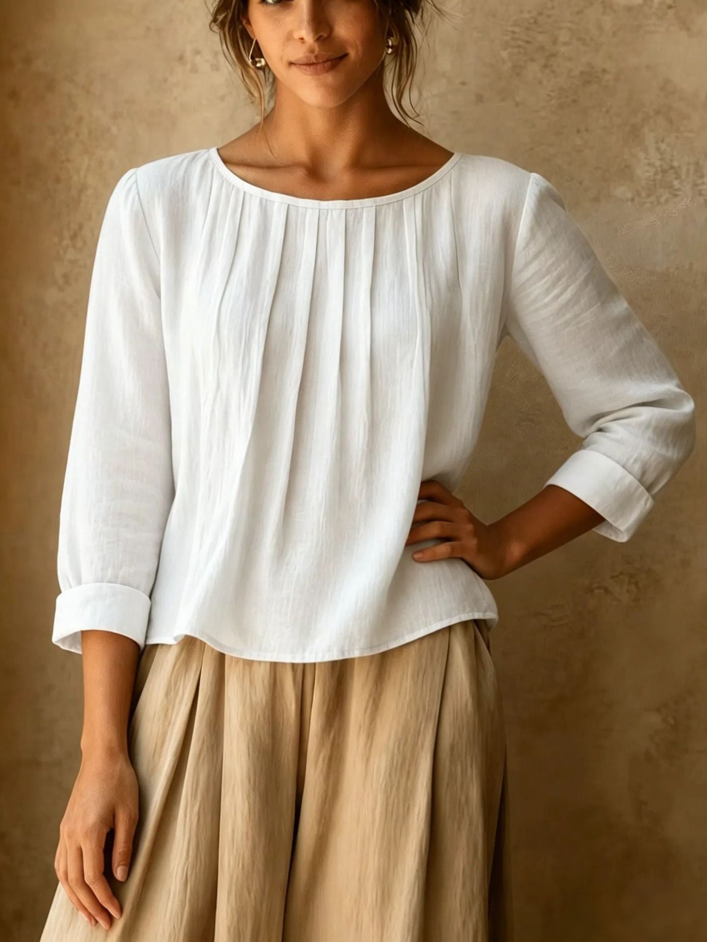 Womens Cotton Linen Casual Shirt
