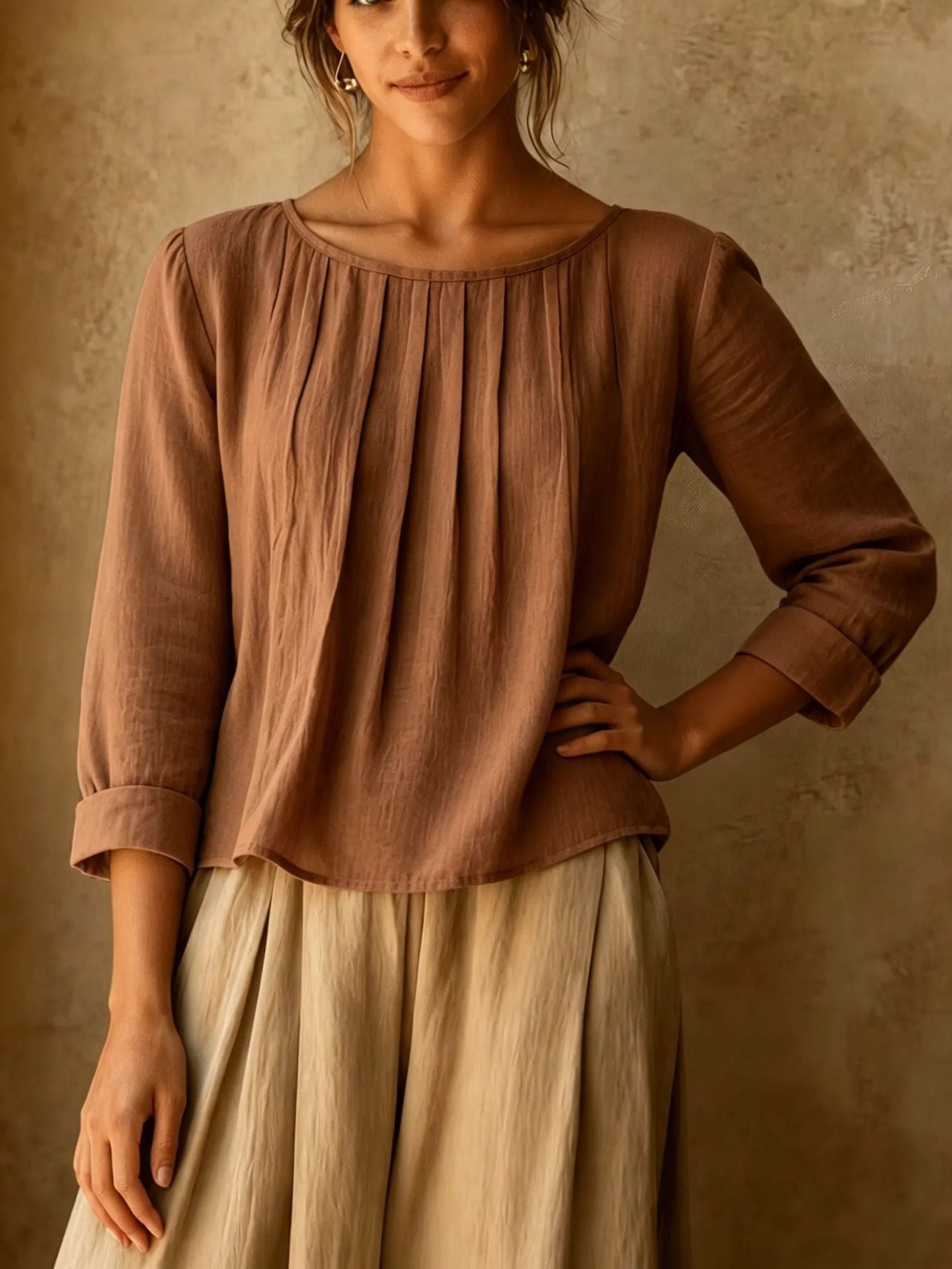 Womens Cotton Linen Casual Shirt