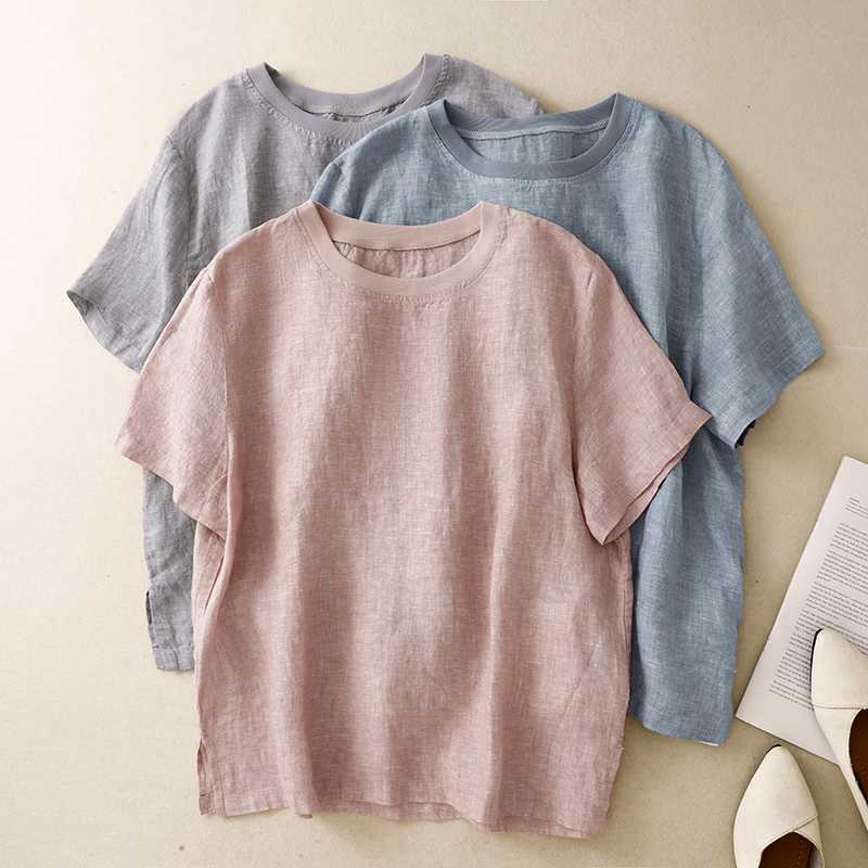 Womens Cotton Linen Casual Top