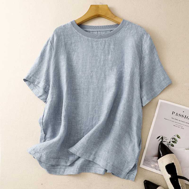 Womens Cotton Linen Casual Top