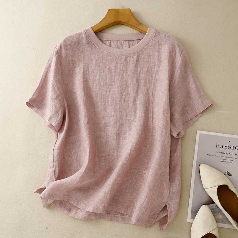 Womens Cotton Linen Casual Top