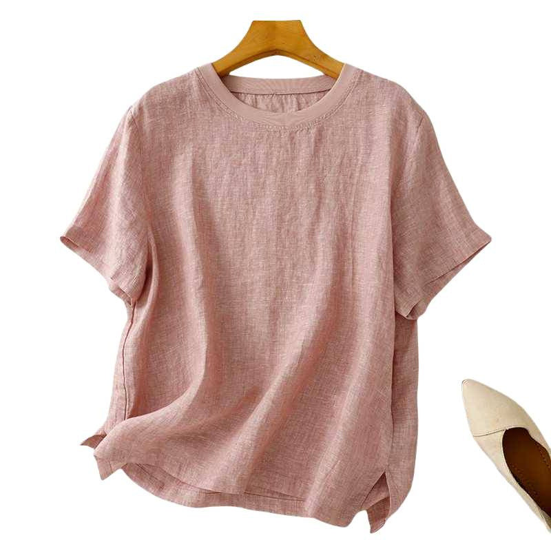 Womens Cotton Linen Casual Top