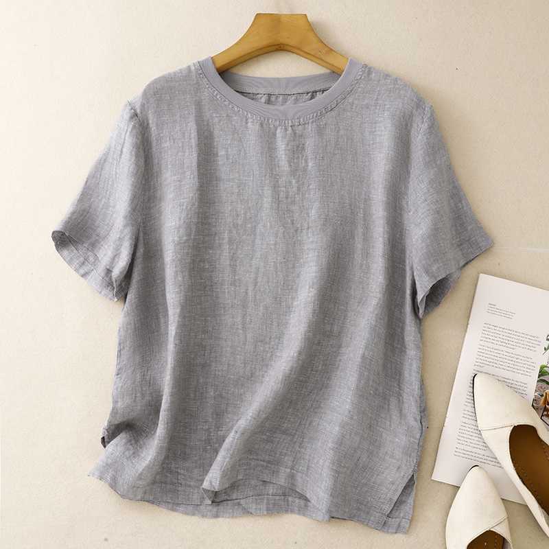 Womens Cotton Linen Casual Top