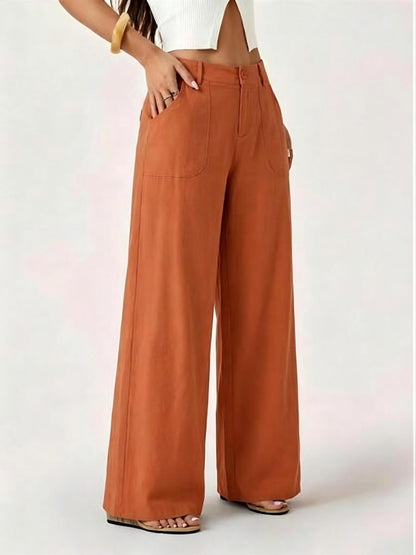 Womens Cotton Linen Wide Leg Pants