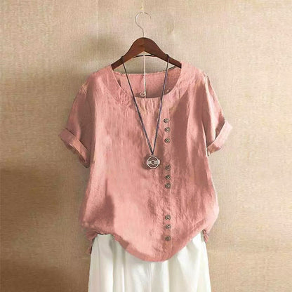 Womens Cotton Loose Fit Short Sleeve T-Shirt