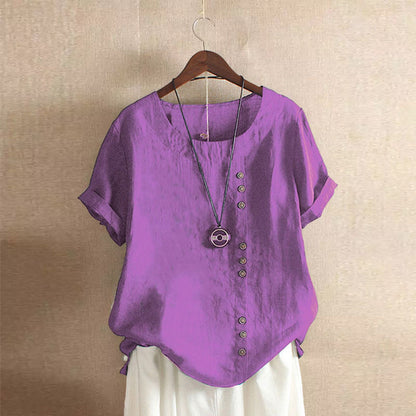 Womens Cotton Loose Fit Short Sleeve T-Shirt