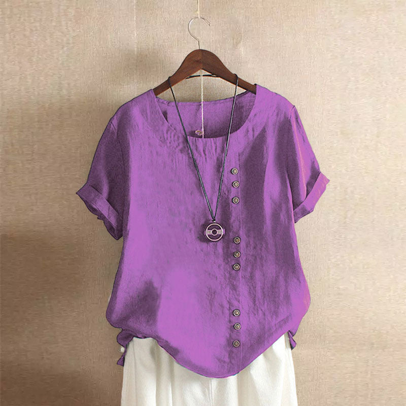 Womens Cotton Loose Fit Short Sleeve T-Shirt