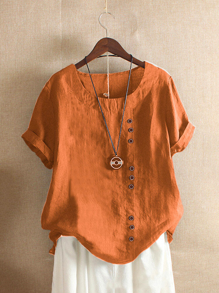 Womens Cotton Loose Fit Short Sleeve T-Shirt