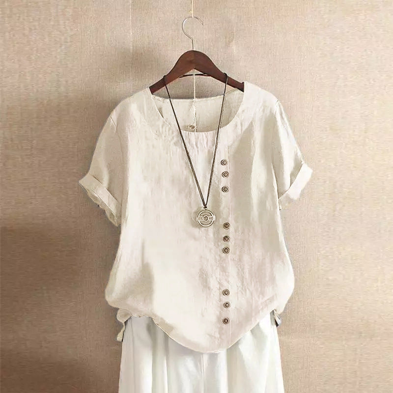 Womens Cotton Loose Fit Short Sleeve T-Shirt
