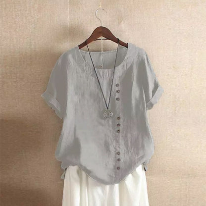 Womens Cotton Loose Fit Short Sleeve T-Shirt