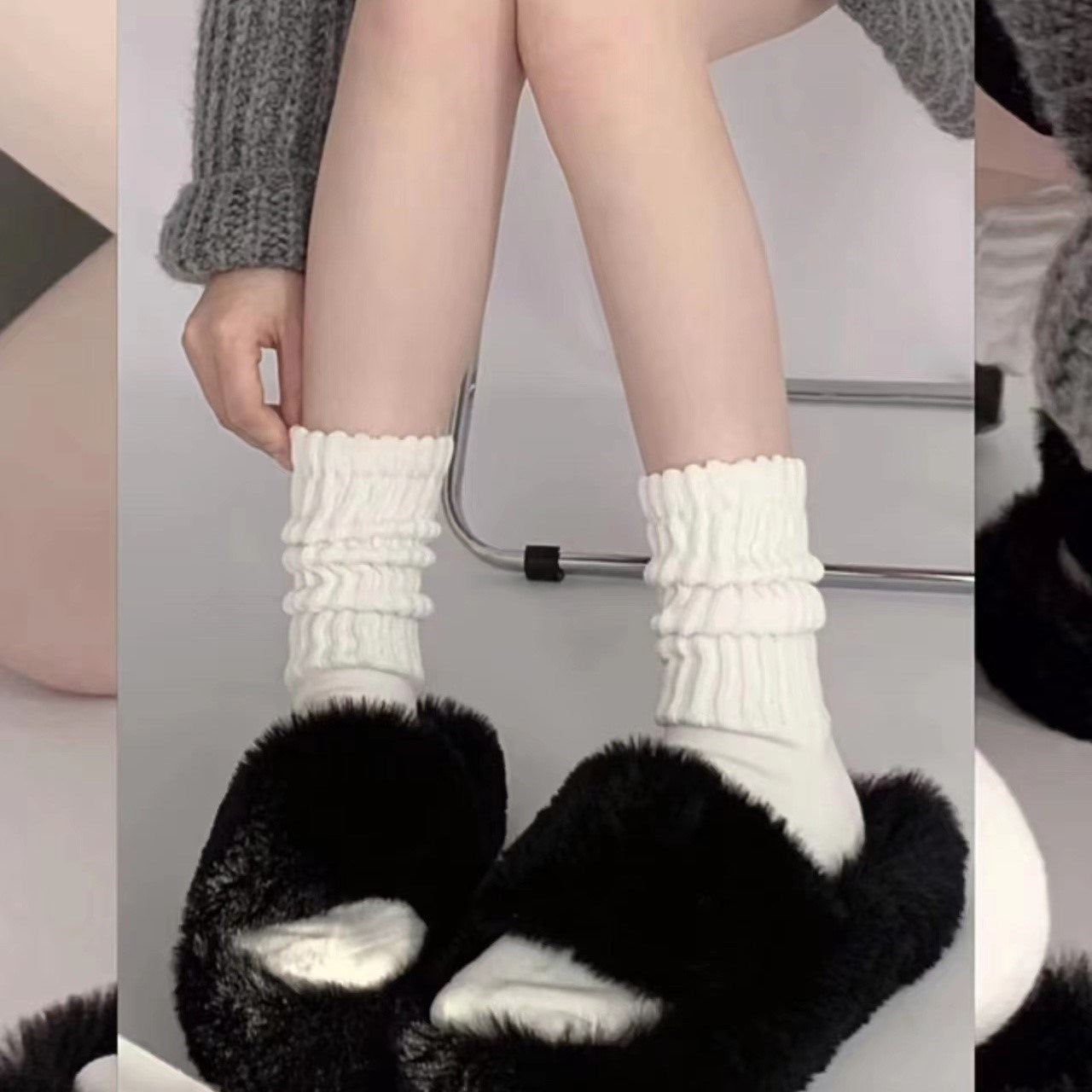 Womens Cotton Mid Tube Casual Socks
