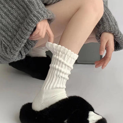 Womens Cotton Mid Tube Casual Socks