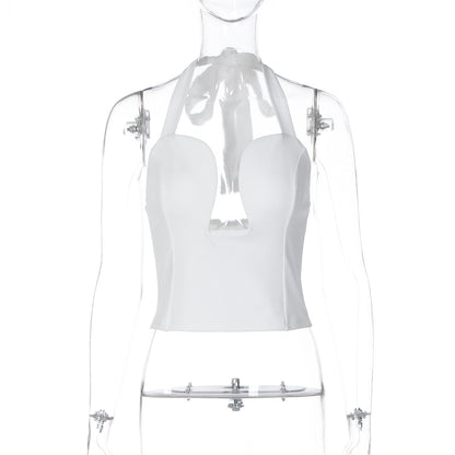Womens Cut Out Halter Neck Top