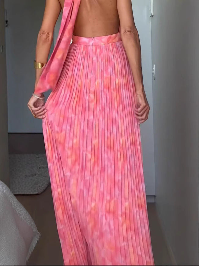 Womens Deep V Backless Slip Dress