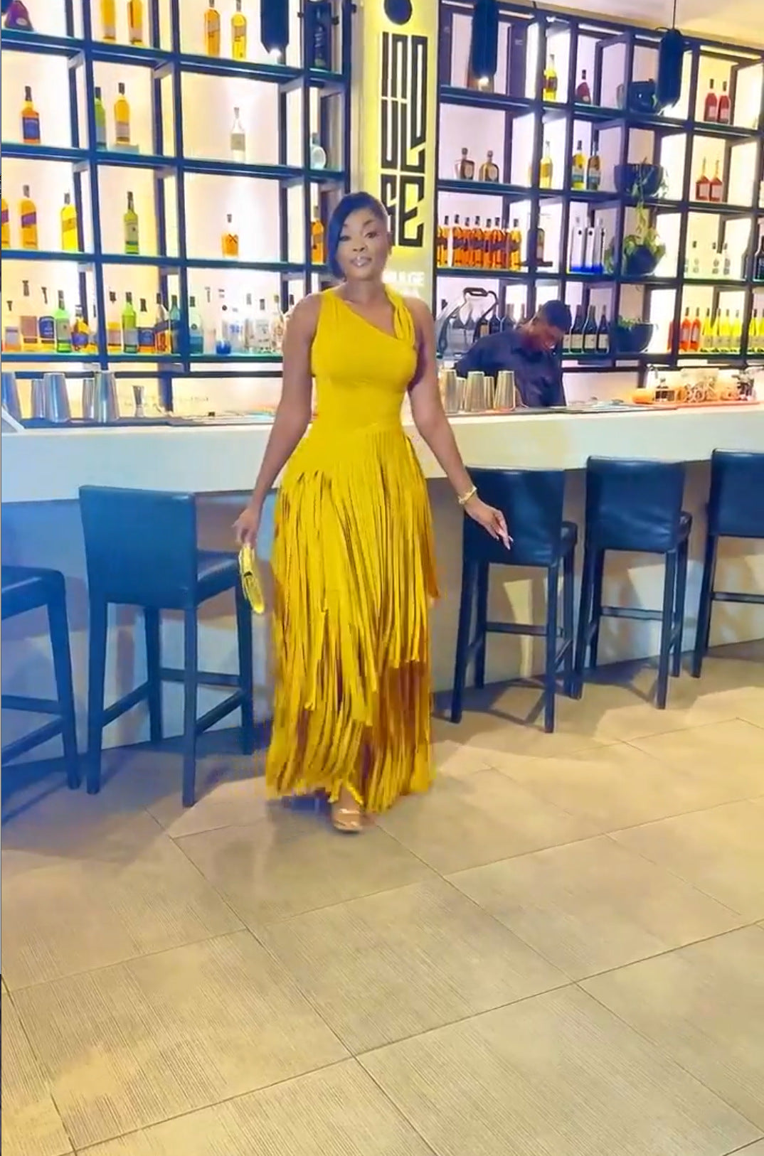 Womens Deep V-neck Tassel Long Dress